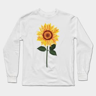 Sunflower with Hidden Heart Awareness Ribbon Long Sleeve T-Shirt